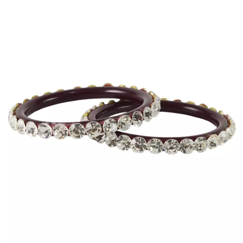 Maroon Crystal Bangles And Bracelets
