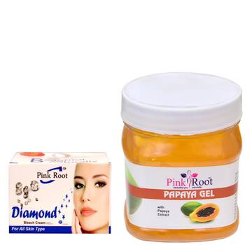 500gm Papaya Gel With 50gm Diamond Bleach By Pink Root 1