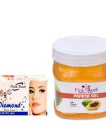 500gm Papaya Gel With 50gm Diamond Bleach By Pink Root