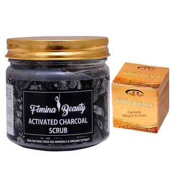 Femina Beauty Charcoal Gel With Pink Root Gold Bleach 43 Gm 1