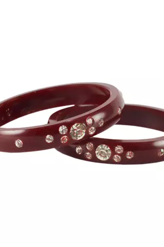 Maroon Crystal Bangles And Bracelets
