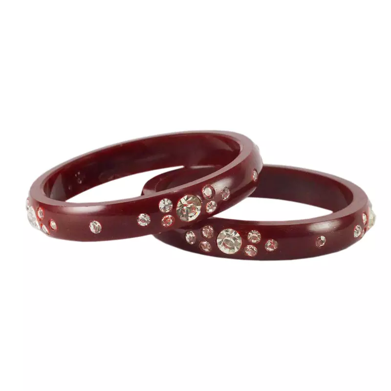 Maroon Crystal Bangles And Bracelets