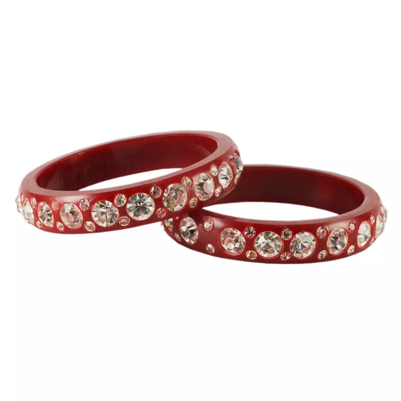 Red Crystal Bangles And Bracelets
