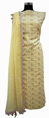 Designer Chanderi Lemon Melon Suit Set 1