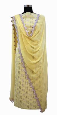 Designer Chanderi Lemon Melon Suit Set 2