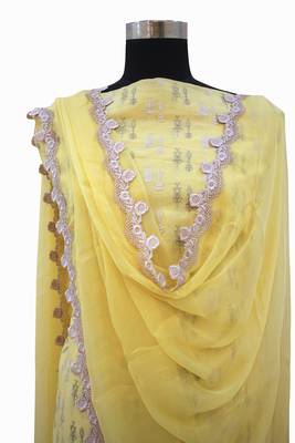 Designer Chanderi Lemon Melon Suit Set 5