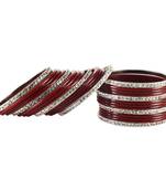 Maroon Crystal Bangles And Bracelets