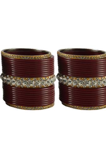 Maroon Crystal Bangles And Bracelets