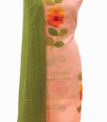 Designer Chanderi Beach Peach Suit Set