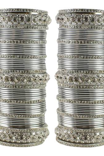 Silver Crystal Bangles And Bracelets