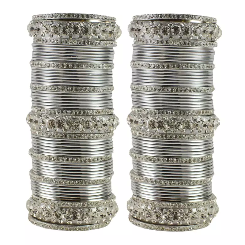 Silver Crystal Bangles And Bracelets