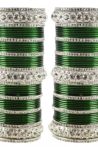 Green Crystal Bangles And Bracelets