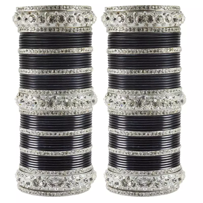 Black Crystal Bangles And Bracelets