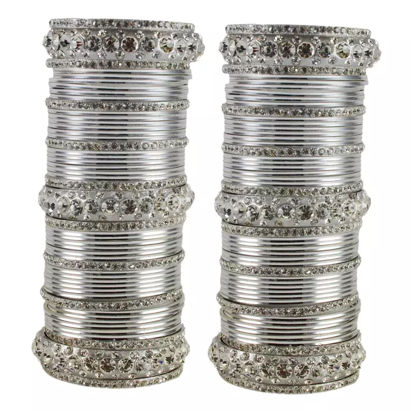 White Crystal Bangles And Bracelets