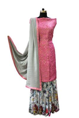 Designer Silver Rose Suit Set 1