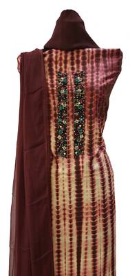 Designer Tie & Dye Pop Maroon Suit Set 2
