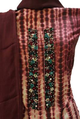 Designer Tie & Dye Pop Maroon Suit Set 3