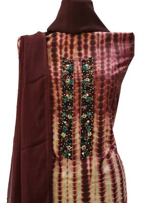 Designer Tie & Dye Pop Maroon Suit Set 5