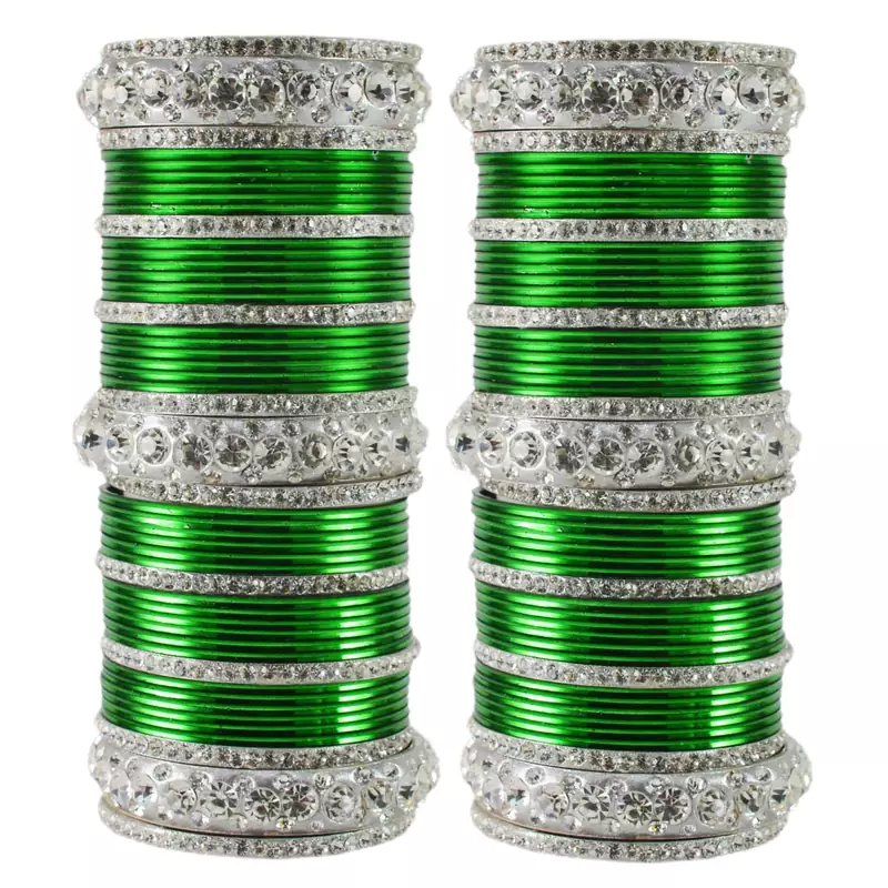 Green Crystal Bangles And Bracelets