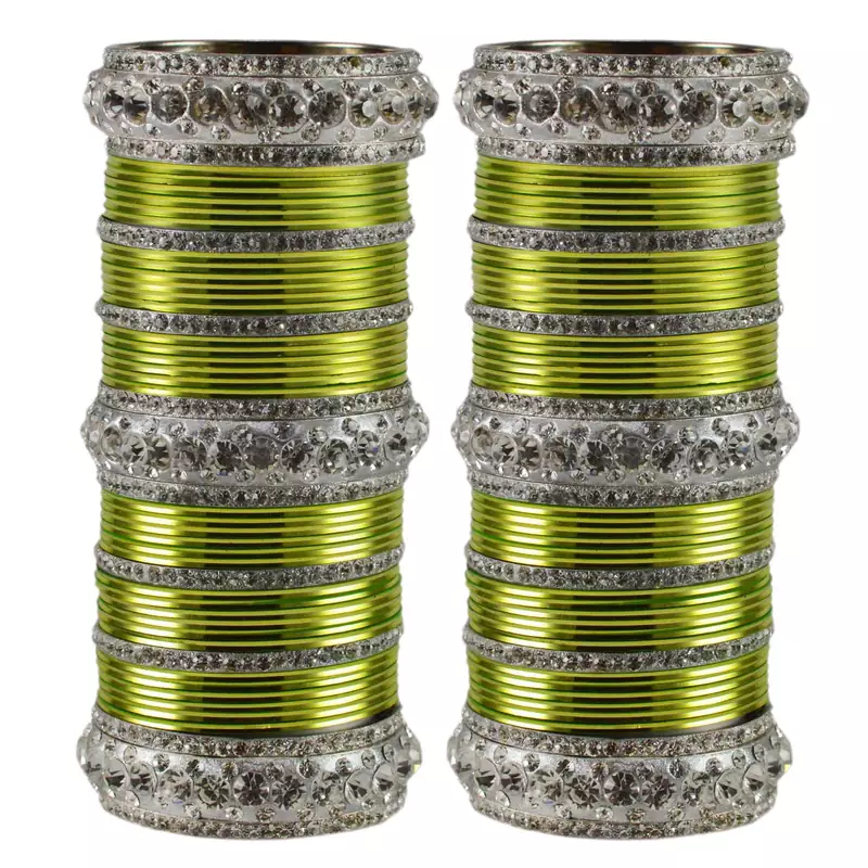 Green Crystal Bangles And Bracelets