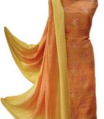 Designer Marigolds Dola Silk Banarsi Suit Fabric
