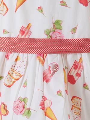 Red printed cotton kids-frocks 3