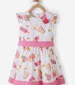 Pink printed cotton kids-frocks