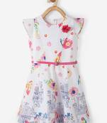 Pink printed cotton kids-frocks