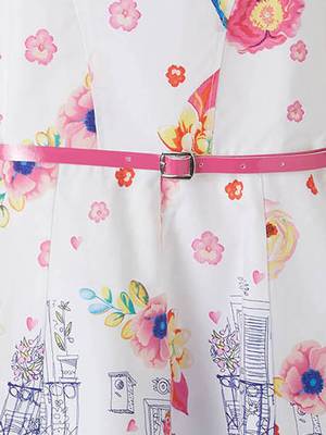 Pink printed cotton kids-frocks 3