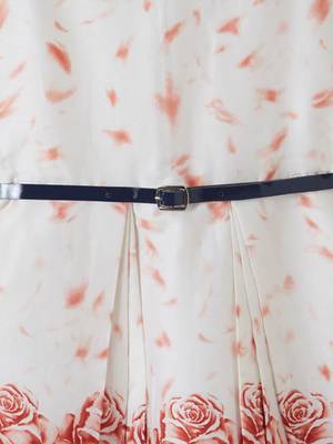 Orange printed cotton kids-frocks 3
