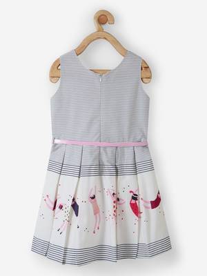 Pink printed cotton kids-frocks 2