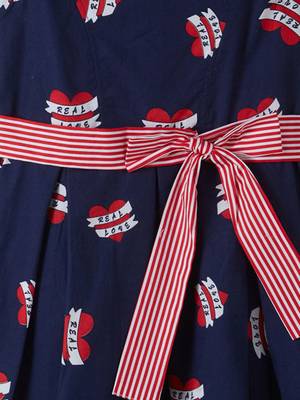 Blue printed cotton kids-frocks 3