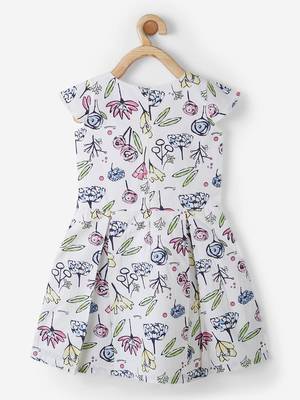 Pink printed cotton kids-frocks 2