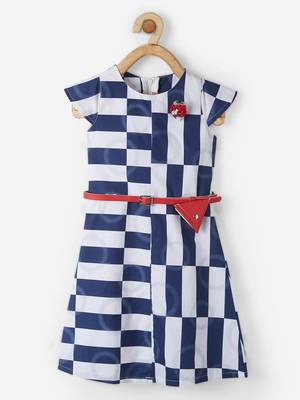 Blue printed cotton kids-frocks 1