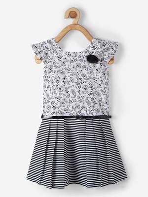 Black printed cotton kids-frocks 1