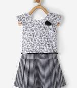 Black printed cotton kids-frocks