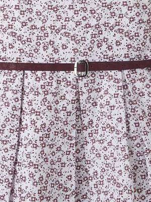 Brown printed cotton kids-frocks 3