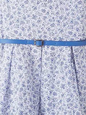 Blue printed cotton kids-frocks 3