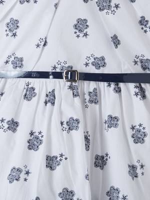 White printed cotton kids-frocks 3