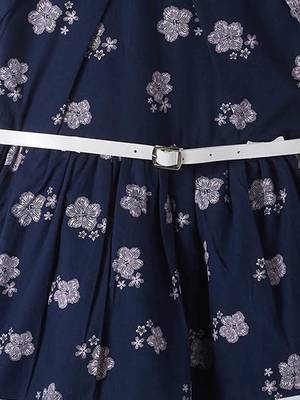 Blue printed cotton kids-frocks 3