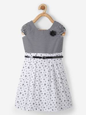 Black printed cotton kids-frocks 1