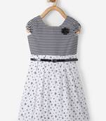 Black printed cotton kids-frocks