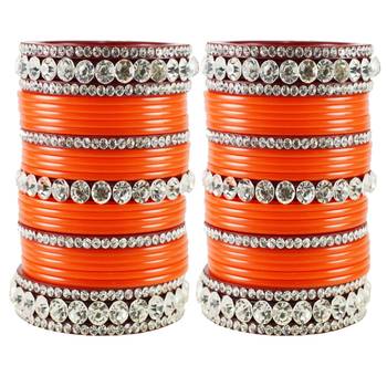 Orange Crystal Bangles And Bracelets 1
