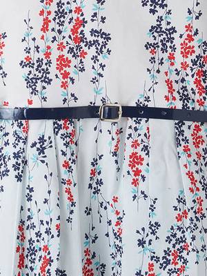White printed cotton kids-frocks 3