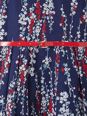 Blue printed cotton kids-frocks 3