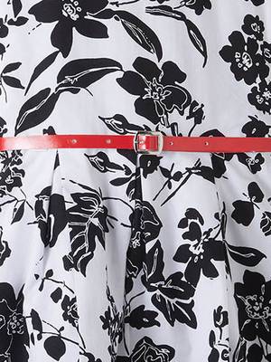 White printed cotton kids-frocks 3