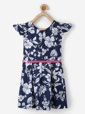 Blue printed cotton kids-frocks 2