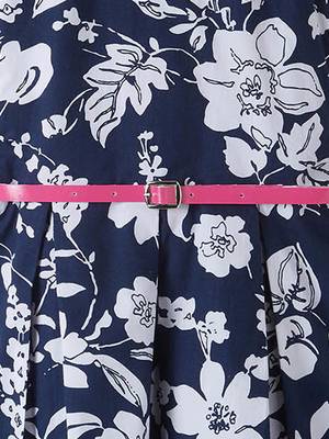 Blue printed cotton kids-frocks 3