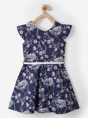 Blue printed cotton kids-frocks 2