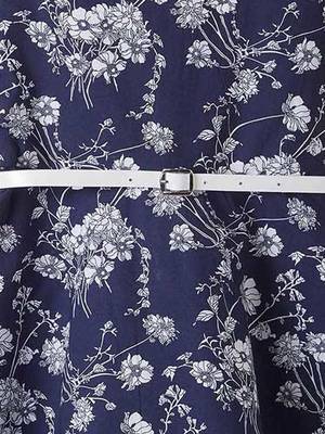 Blue printed cotton kids-frocks 3
